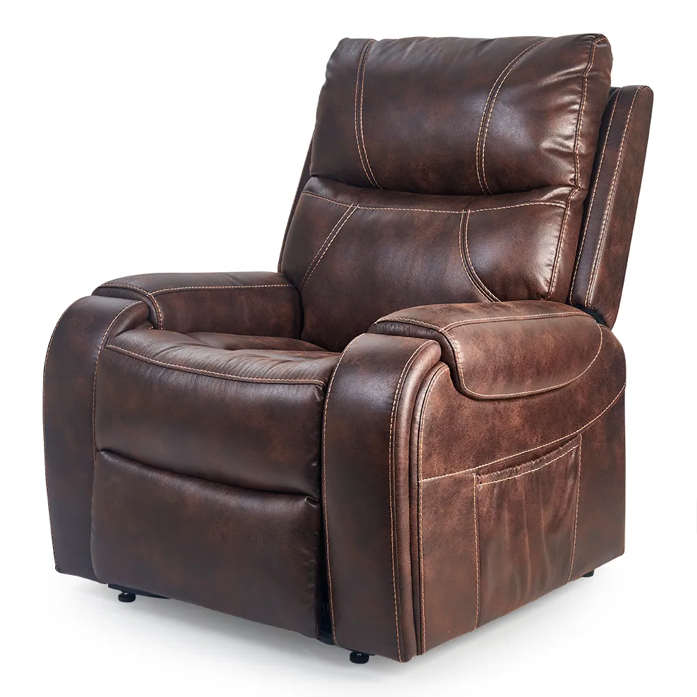 Golden Technologies Titan Lift Chair – Maple Color Leather Recliner with Power Lift Function, Ideal for Seniors and Mobility Assistance